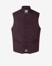 Gilet Bordeaux In Popeline Trapuntato