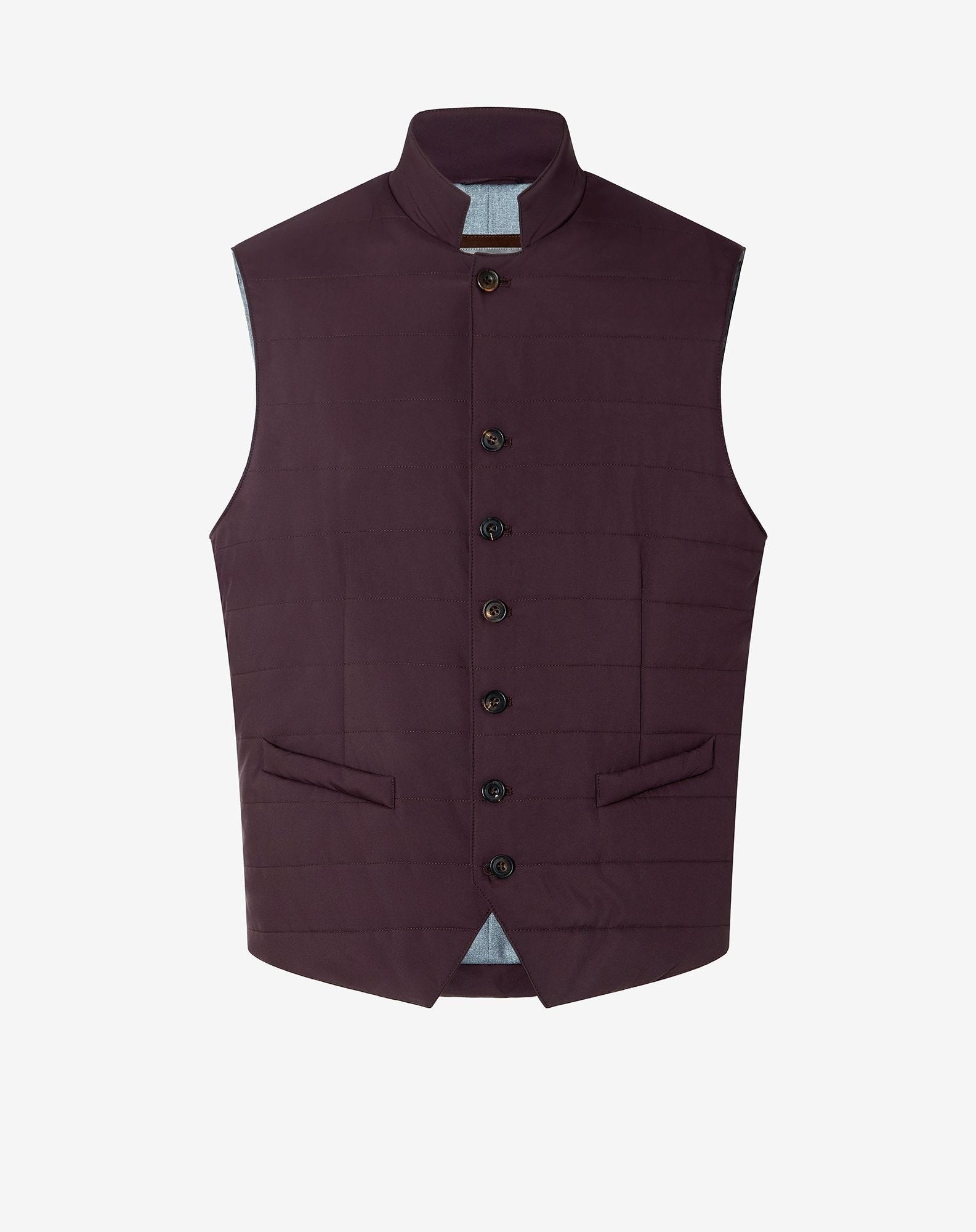 Gilet bordeaux in popeline trapuntato