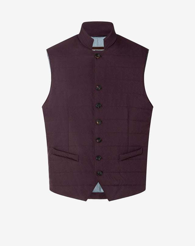 Gilet bordeaux in popeline trapuntato
