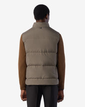 Gilet Scuro In Popeline Trapuntato