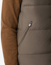 Gilet Scuro In Popeline Trapuntato