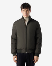 Bomber Foresta Imbottito In Vera Piuma