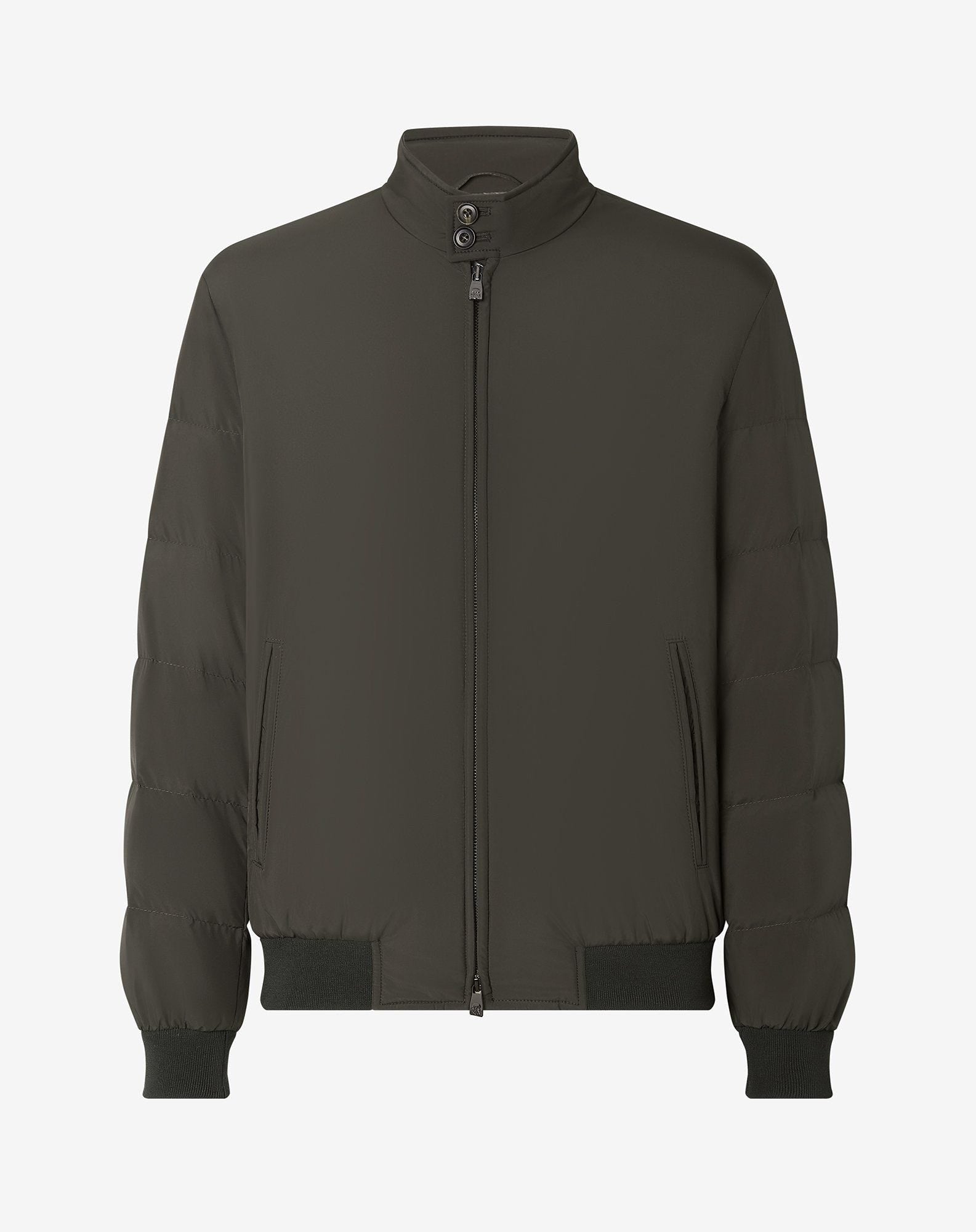 Bomber Foresta Imbottito In Vera Piuma