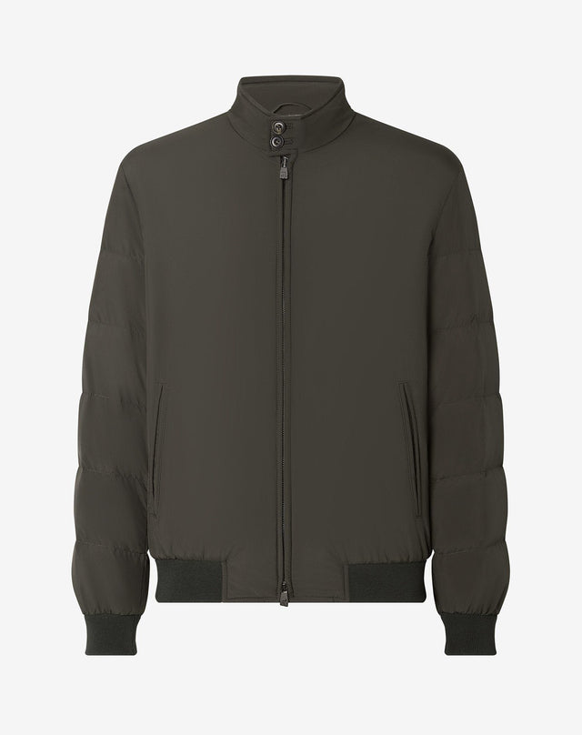 Bomber Foresta Imbottito In Vera Piuma