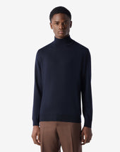 Sweater Navy In Pura Lana Merino Extrafine
