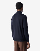 Sweater Navy In Pura Lana Merino Extrafine