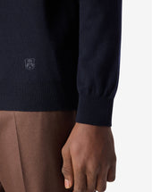 Sweater Navy In Pura Lana Merino Extrafine