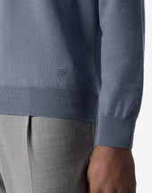 Polo Con Bottoni Carta Da Zucchero In Lana Merino Extrafine