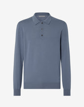 Polo Con Bottoni Carta Da Zucchero In Lana Merino Extrafine