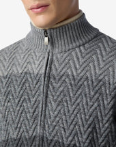 Sweater Full Zip In Lana Merino Sfumata Toni Del