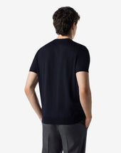 Sweater Girocollo Navy In Lana Ultrafine
