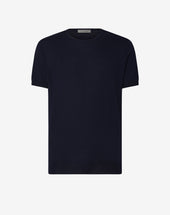 Sweater Girocollo Navy In Lana Ultrafine