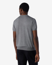 Sweater Girocollo Chiaro Melange In Lana Ultrafine