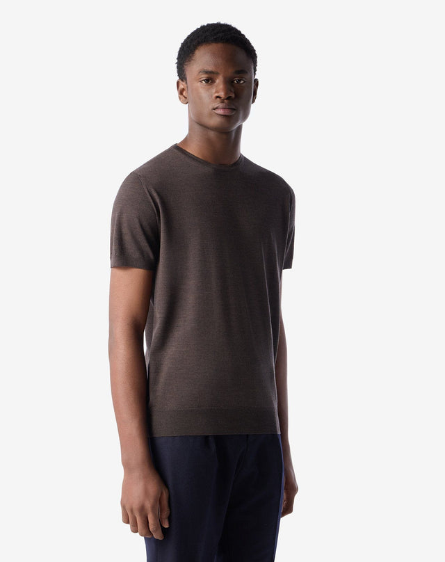 Sweater Girocollo Melange In Lana Ultrafine