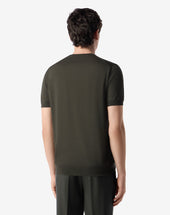 Sweater Girocollo Militare Melange In Lana Ultrafine