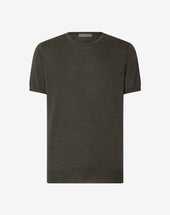 Sweater Girocollo Militare Melange In Lana Ultrafine