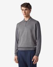 Polo Con Zip Toni Del In Lana Jacquard Extrafine