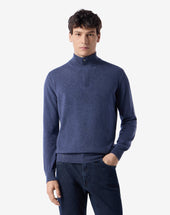 Sweater Con Bottoni Chiaro Melange In Cashmere