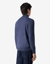 Sweater Con Bottoni Chiaro Melange In Cashmere