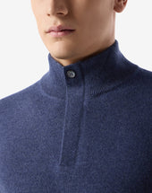 Sweater Con Bottoni Chiaro Melange In Cashmere