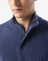 Sweater Con Bottoni Chiaro Melange In Cashmere