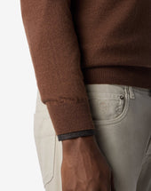 Sweater Con Bottoni Color Tabacco In Cashmere