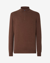 Sweater Con Bottoni Color Tabacco In Cashmere