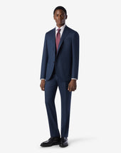 Suit Avio In Flanella Di Lana Pettinata Super 120s