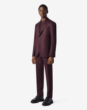 Suit Bordeaux In Flanella Di Lana Pettinata Super 120s