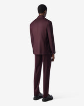 Suit Bordeaux In Flanella Di Lana Pettinata Super 120s