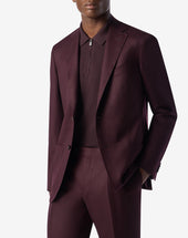 Suit Bordeaux In Flanella Di Lana Pettinata Super 120s