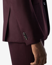 Suit Bordeaux In Flanella Di Lana Pettinata Super 120s