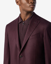 Suit Bordeaux In Flanella Di Lana Pettinata Super 120s