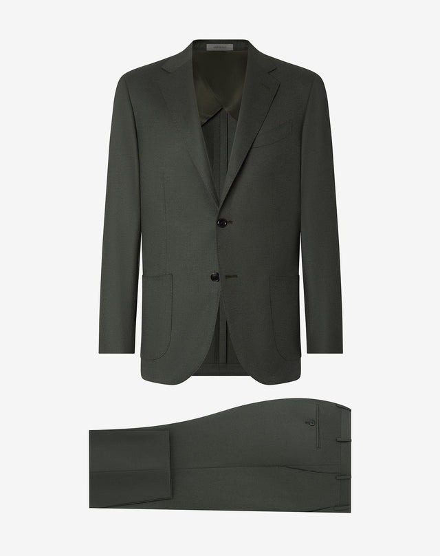 Suit In Flanella Di Lana Pettinata Super 120s