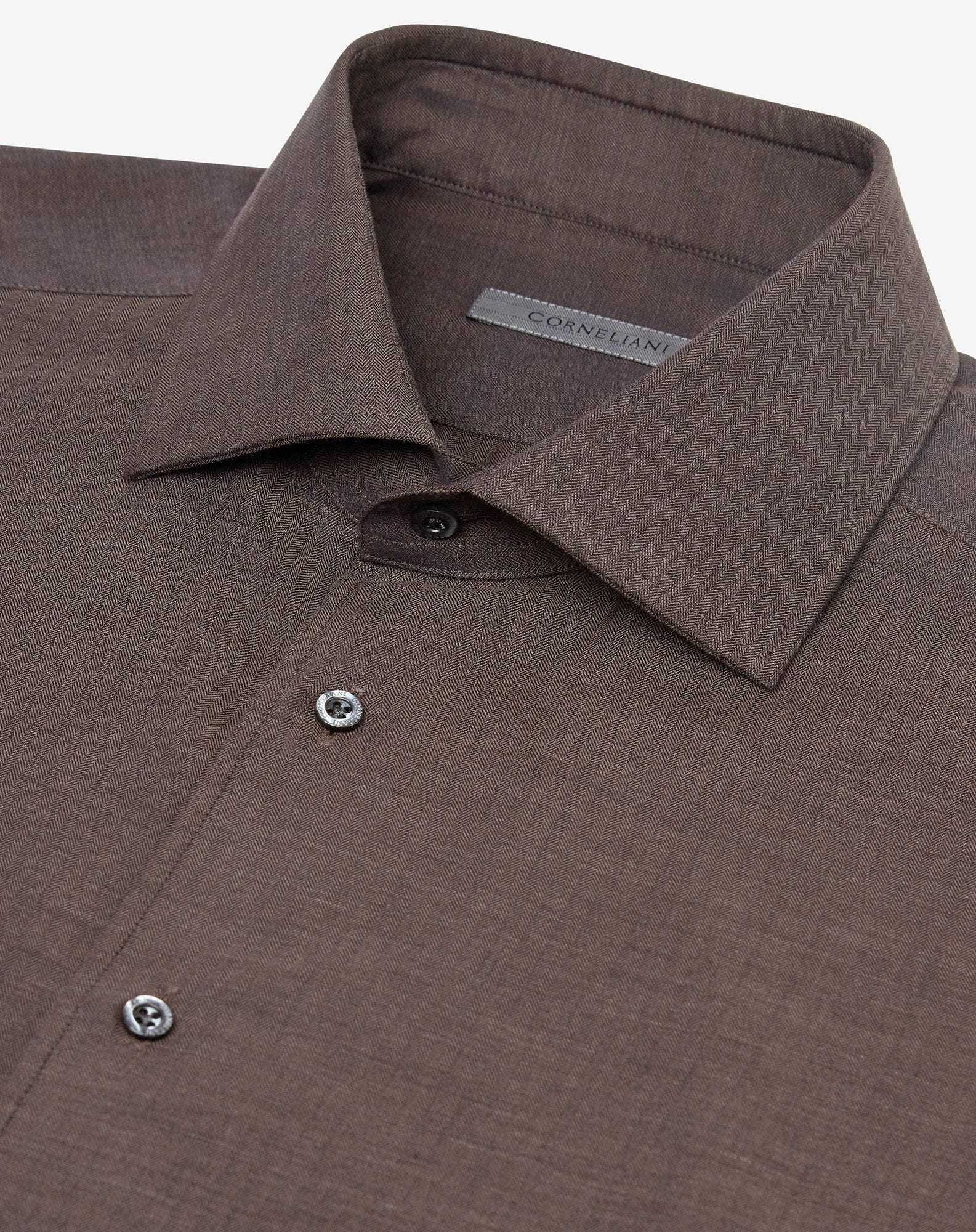 Shirt marrone in flanella di cotone
