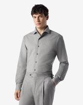 Shirt Chiaro In Flanella Di Cotone