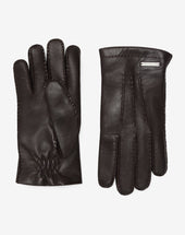 Gloves marrone testa di moro in nappa e cashmere