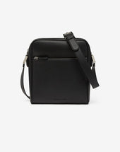 Bag A Tracolla Nera In Pelle Con Texture