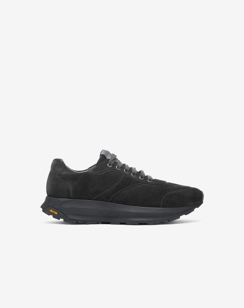 Runner Scuro In Pelle Scamosciata