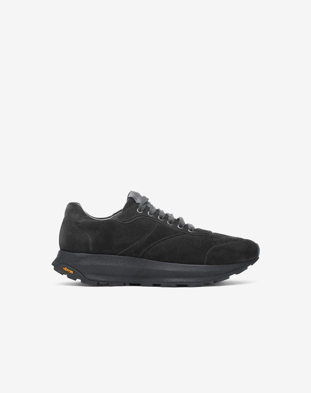 Runner grigio scuro in pelle scamosciata