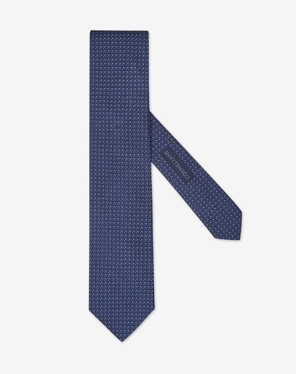 Tie In Seta Disegno Geometrico Jacquard