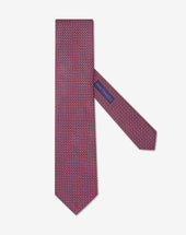 Tie Bordeaux In Seta Disegno Geometrico Jacquard