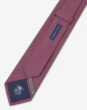 Tie Bordeaux In Seta Disegno Geometrico Jacquard