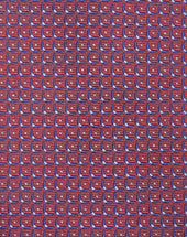 Tie Bordeaux In Seta Disegno Geometrico Jacquard