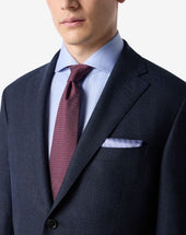 Tie Bordeaux In Seta Disegno Geometrico Jacquard
