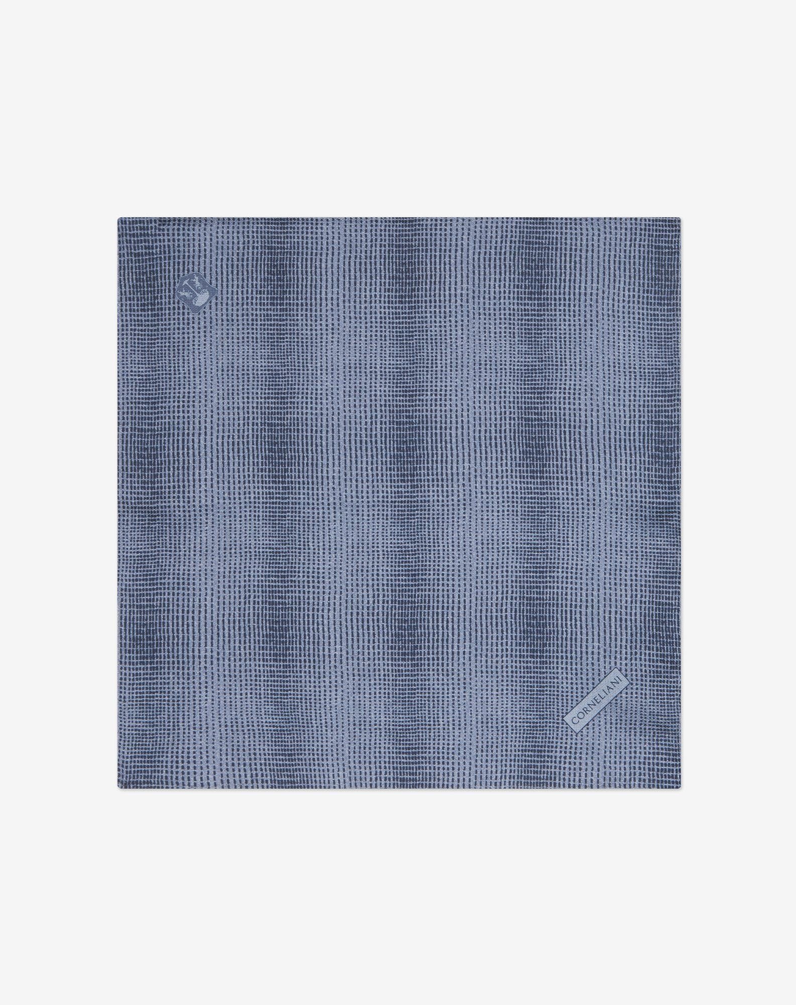 Pochette Navy In Pura Seta Doppia Stampa