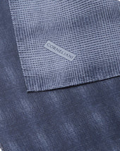Pochette Navy In Pura Seta Doppia Stampa