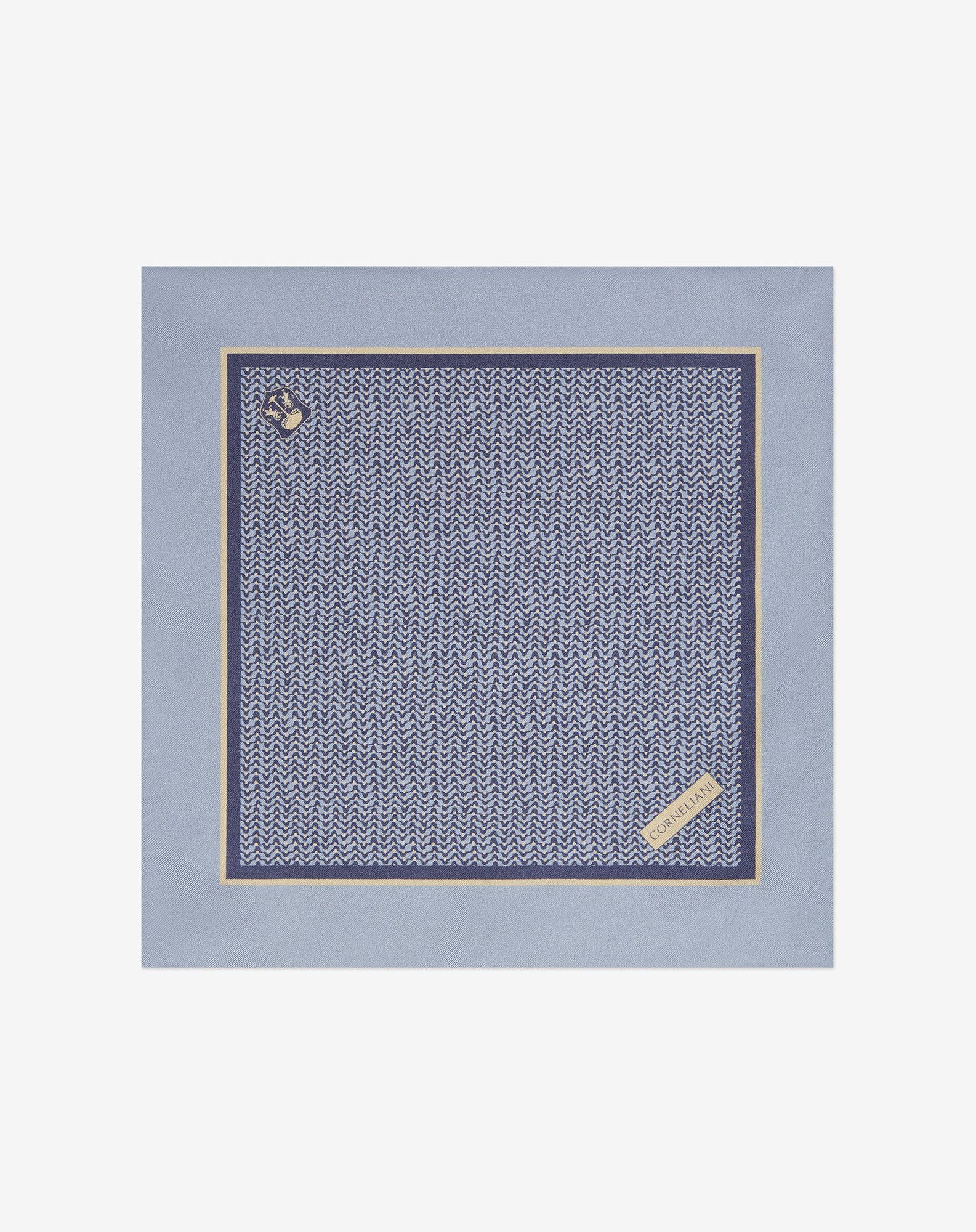 Pochette Beige Azzurro In Raso Di Pura Seta