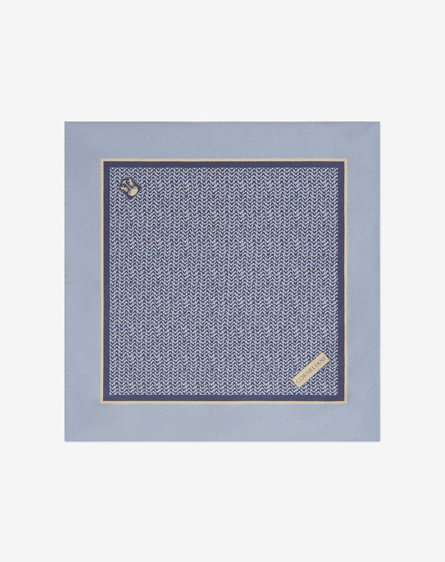 Pochette Beige Azzurro In Raso Di Pura Seta