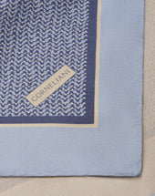 Pochette Beige Azzurro In Raso Di Pura Seta
